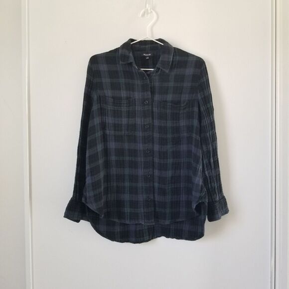 Madewell Oversized Flannel Swing Shirt in Heisley Plaid size XS - Picture 13 of 13